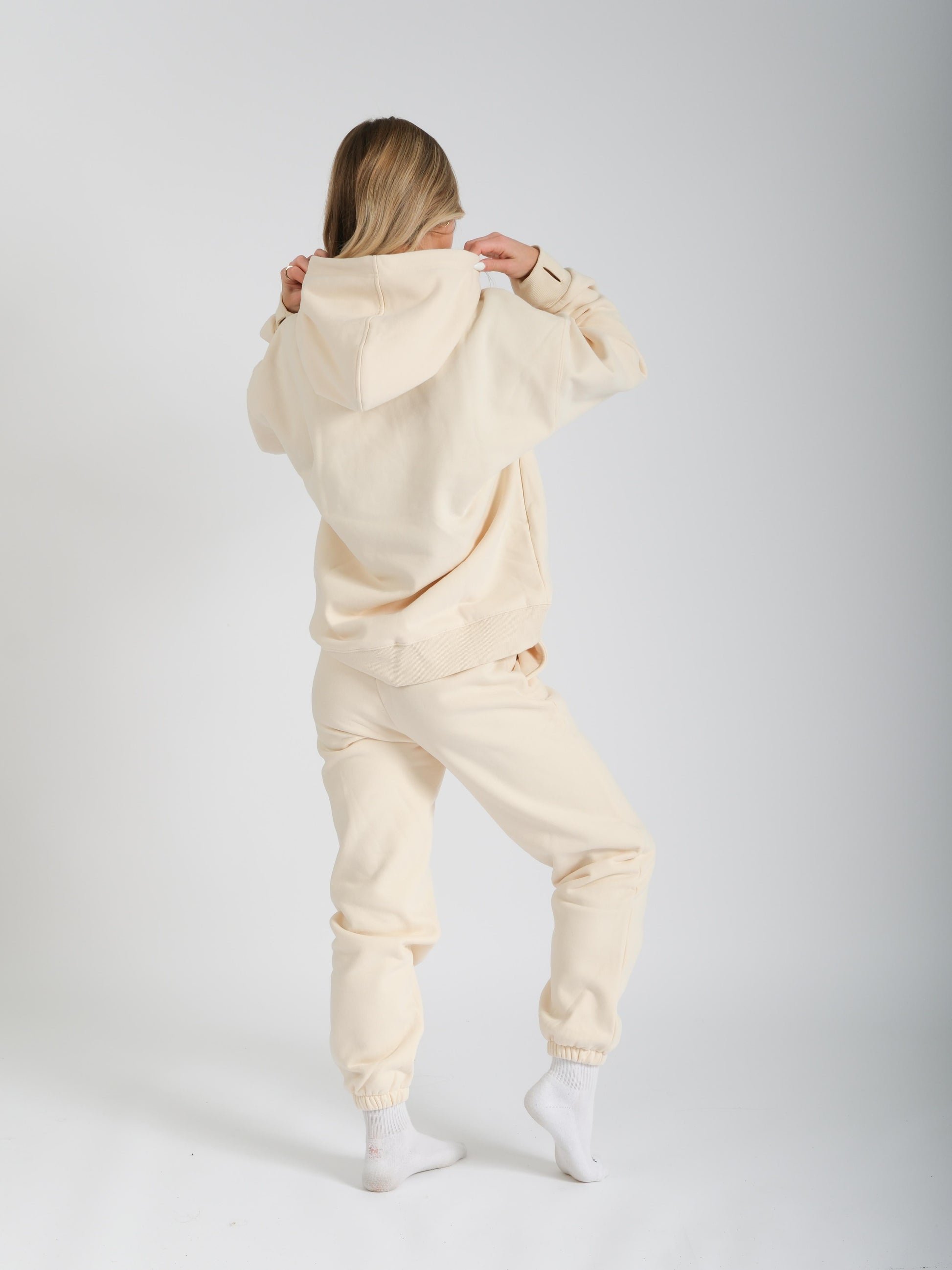 beige anxiety hoodie for adults