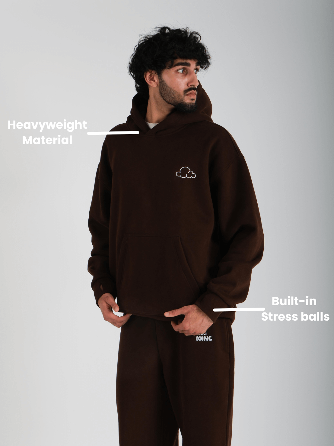 brown anxiety hoodie for men