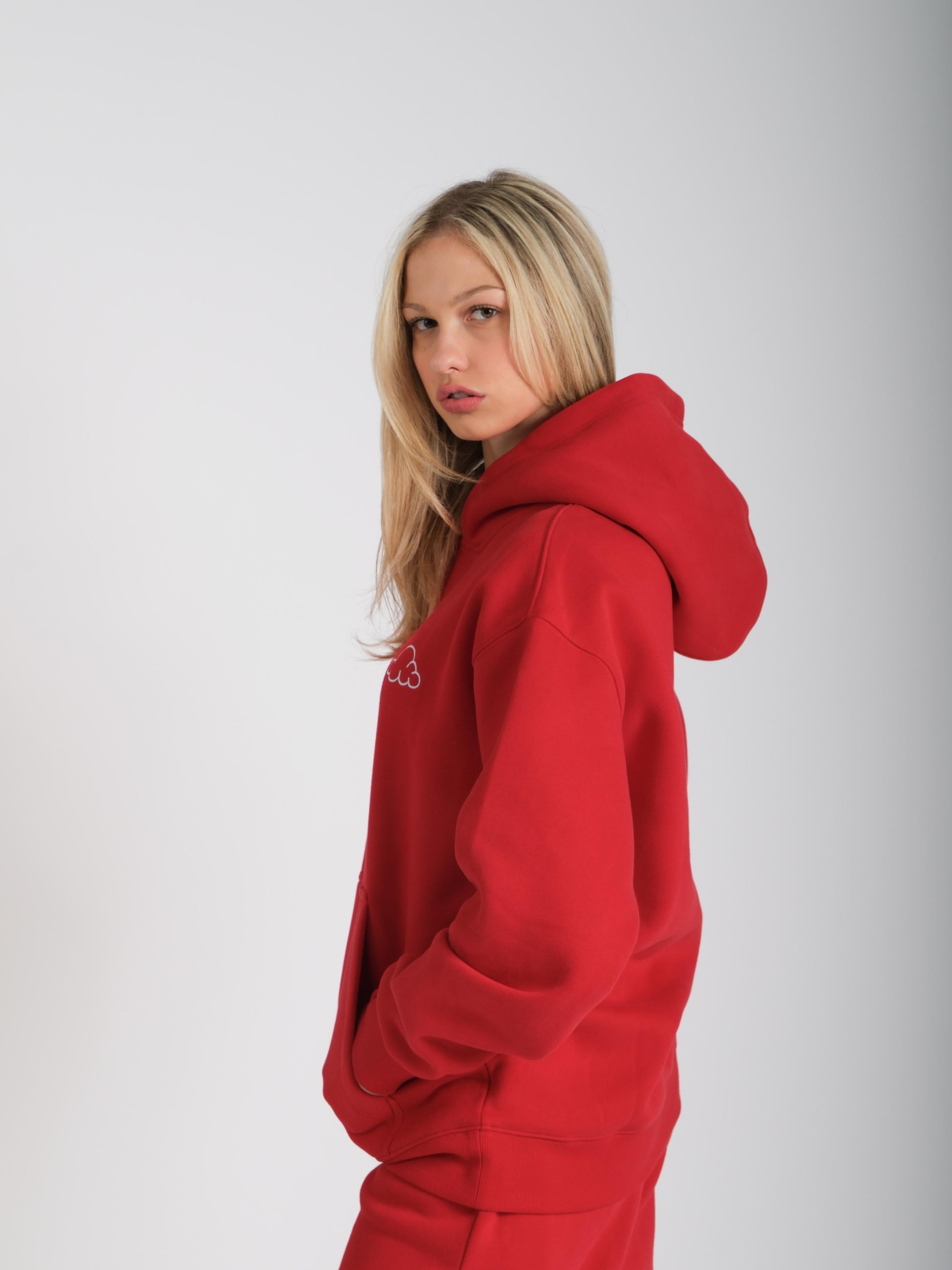 red anxiety hoodie comfort